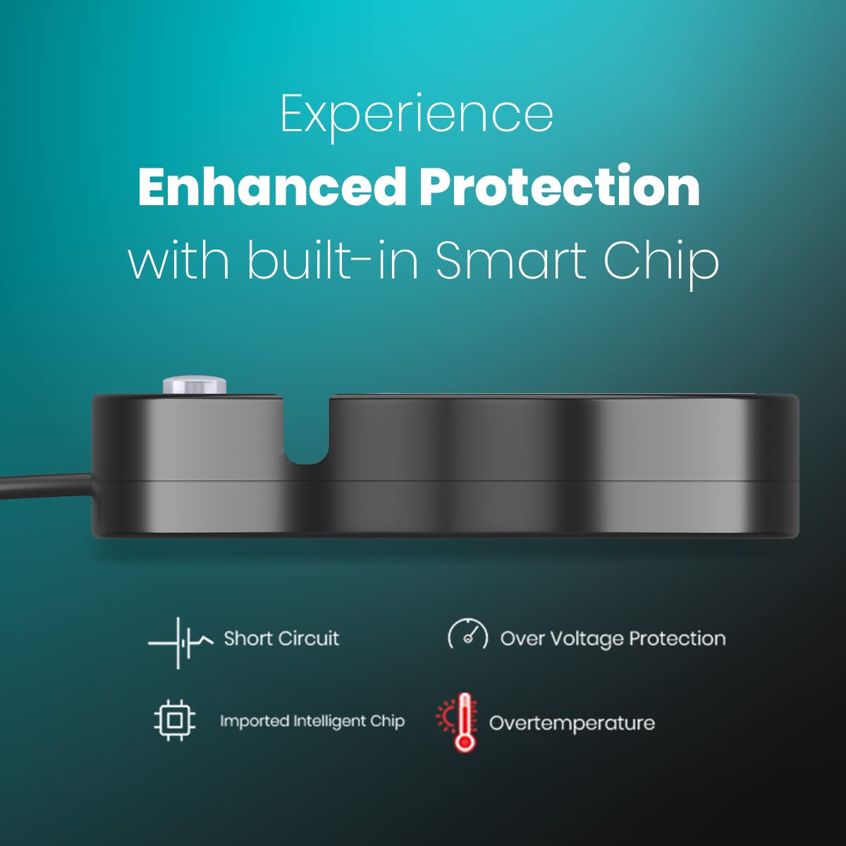 Portronics Power Plate 5 1500W Power Converter with USB Charger & Mobile Holder 3AC Socket + 3USB Ports, 1.5 m Cord Length (Black)