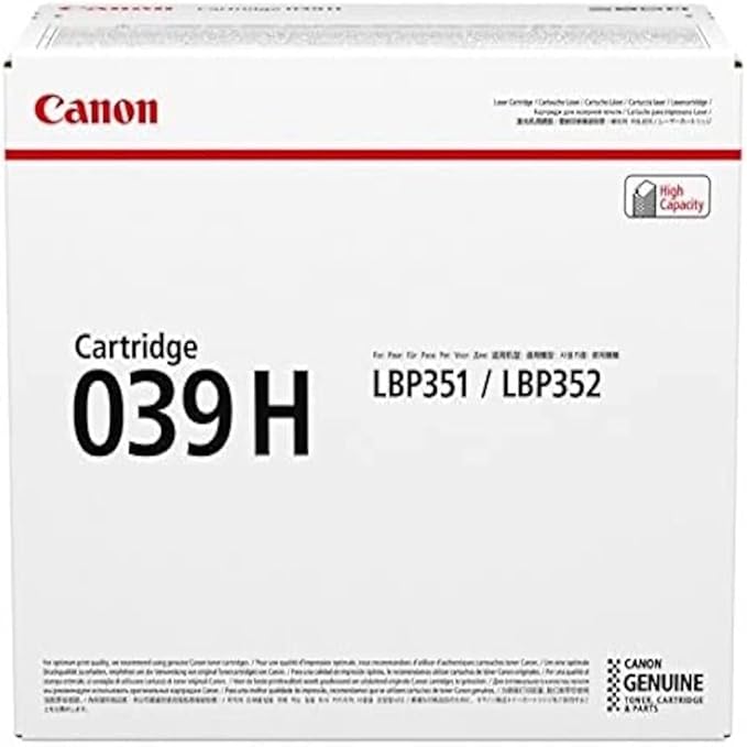 Canon CRG 039-HC Laser Toner Cartridge, Black, Standard