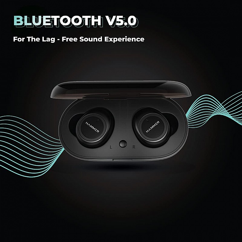 Hammer Airflow in-Ear True Wireless Earbuds TWS Earbuds with Bluetooth 5.0, 3-4 Hours Playtime