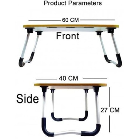 YAJNAS Wooden Multipurpose Foldable Laptop Table with Cup & Tab Holder| Table Holder Study Table, Breakfast Table, Foldable & Portable Table|
