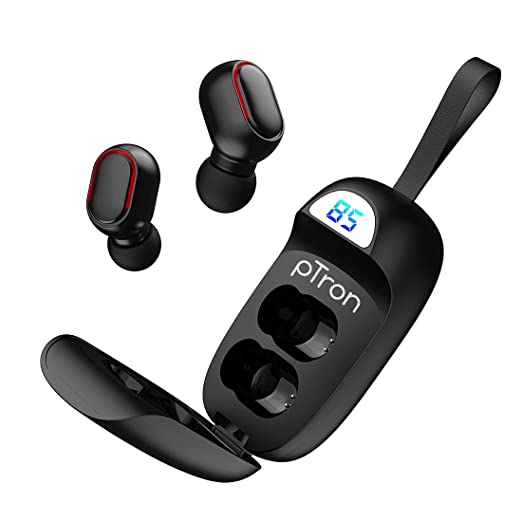PTron Basspods 381 In-Ear True Wireless Bluetooth 5.1 Headphones with Deep Bass, 5 Hrs Playtime, Passive Noise Cancelation Earbuds PTron Basspods 381 In-Ear True Wireless Bluetooth 5.1 Headphones with Deep Bass, 5 Hrs Playtime, Passive Noise Cancelation Earbuds