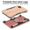 YAJNAS Wooden Multipurpose Foldable Laptop Table with Cup & Tab Holder| Table Holder Study Table, Breakfast Table, Foldable & Portable Table|