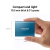 Samsung T5 500GB Up to 540MB/s USB 3.1 Gen 2 10Gbps Type-C External Solid State Drive Portable SSD Alluring Blue MU-PA500B