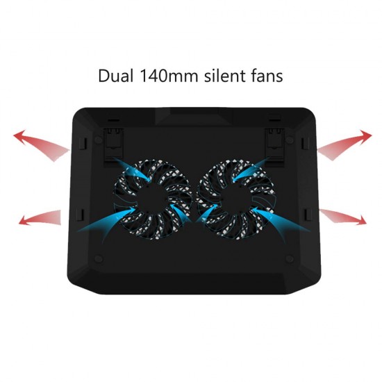 DEEPCOOL N80 RGB Gaming Notebook Laptop Cooler with RGB LED Lighting Compatible with 17.3 notebooks and Below DPN222N80RGB