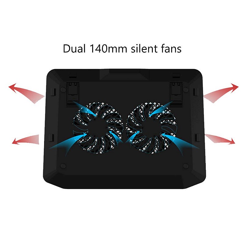 DEEPCOOL N80 RGB Gaming Notebook Laptop Cooler with RGB LED Lighting Compatible with 17.3 notebooks and Below DPN222N80RGB