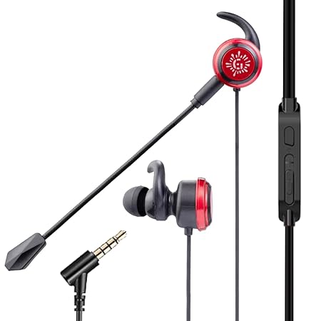RPM Euro Games Gaming Over Ear Earphones Wired with Detachable Mic | for Mobile Phones, Pc, Tablet, Ps4, Ps5 (Red)