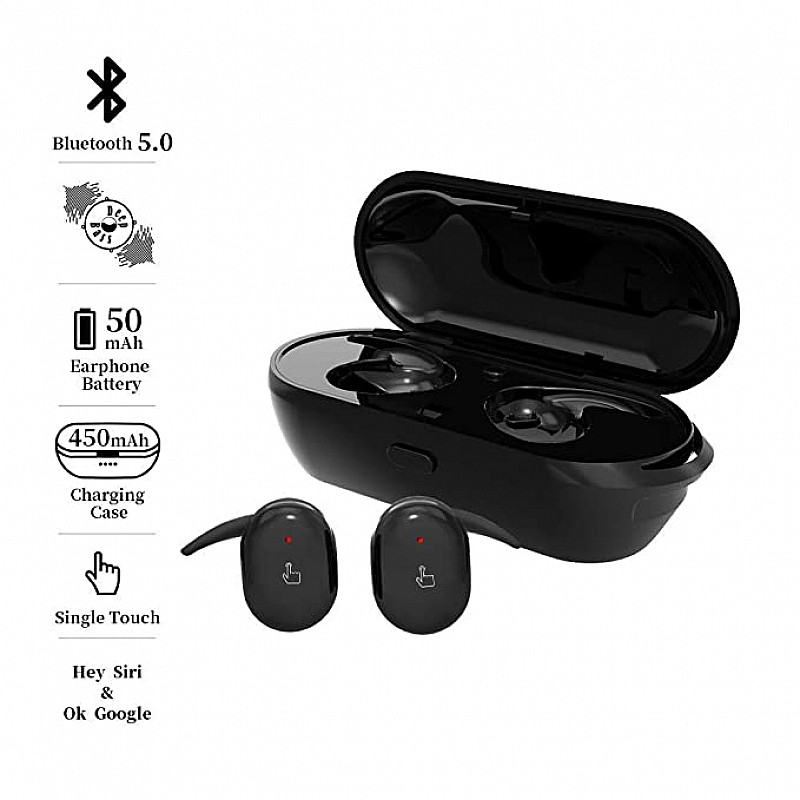 Truke Fit 2 in-Ear True Wireless Bluetooth Headphones TWS with Mic Black