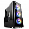 Ant Esports ICE-400TG Mid Tower Gaming Cabinet Computer case Supports ATX, Micro-ATX, Mini-ITX MB with Tempered Glass 3 RGB Ring Fan