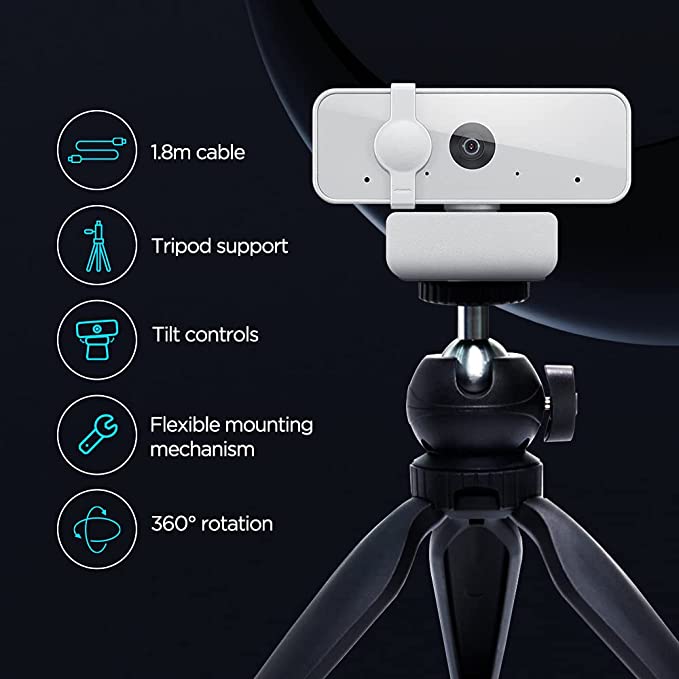 Lenovo 300 FHD Webcam with Full Stereo Dual Built-in mics, Grey Lenovo 300 FHD Webcam with Full Stereo Dual Built-in mics, Grey