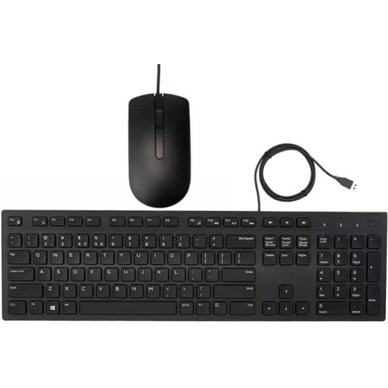 Dell USB Wired Keyboard and Mouse Set (Black) KB216+MS116