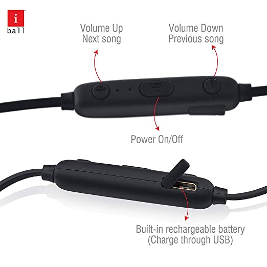 iBall EarWear Sporty Wireless Bluetooth Headset with Mic for All Smartphones (Black) iBall EarWear Sporty Wireless Bluetooth Headset with Mic for All Smartphones (Black)