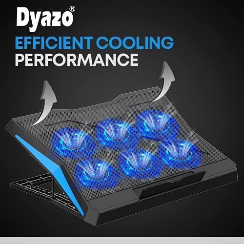 Dyazo Laptop Riser Stand & Superfast Cooling Pad with Adjustable Height & 6 Mute Fans for Silent Cooling 