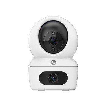 EZVIZ by Hikvision|H7C Dual-Lens Pan & Tilt Wi-Fi Camera|Dual 2k Lenses Resolution|Two Way Calling|360 Panoramic View|Color Night Vision|Privacy Mode|MicroSD Card Support Upto 512GB|White