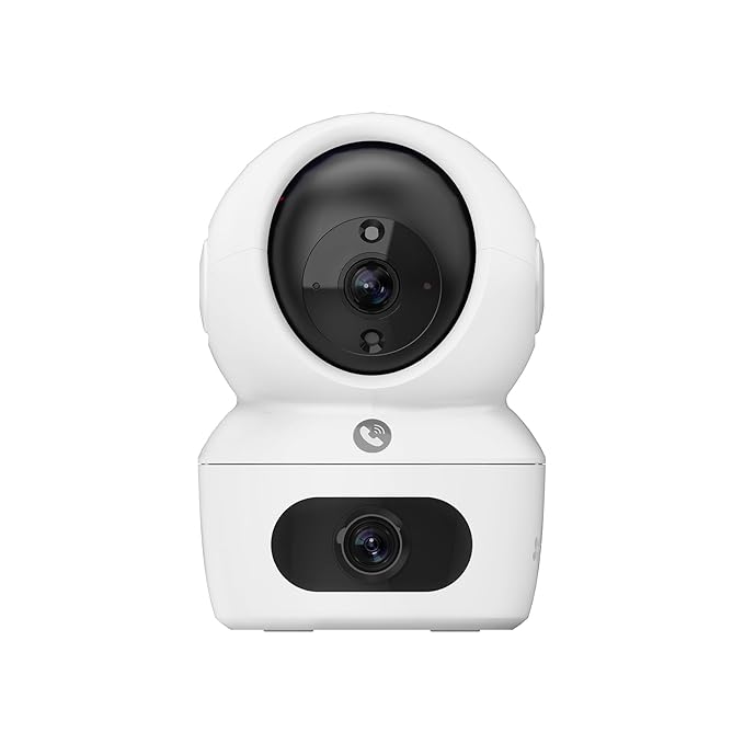 EZVIZ by Hikvision|H7C Dual-Lens Pan & Tilt Wi-Fi Camera|Dual 2k Lenses Resolution|Two Way Calling|360 Panoramic View|Color Night Vision|Privacy Mode|MicroSD Card Support Upto 512GB|White