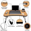 YAJNAS Wooden Multipurpose Foldable Laptop Table with Cup & Tab Holder| Table Holder Study Table, Breakfast Table, Foldable & Portable Table|
