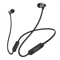 PTron Bassfest Plus Magnetic In-Ear Bluetooth 5.0 Wireless Headphones Stereo Sound With Bass (Black & Grey) 