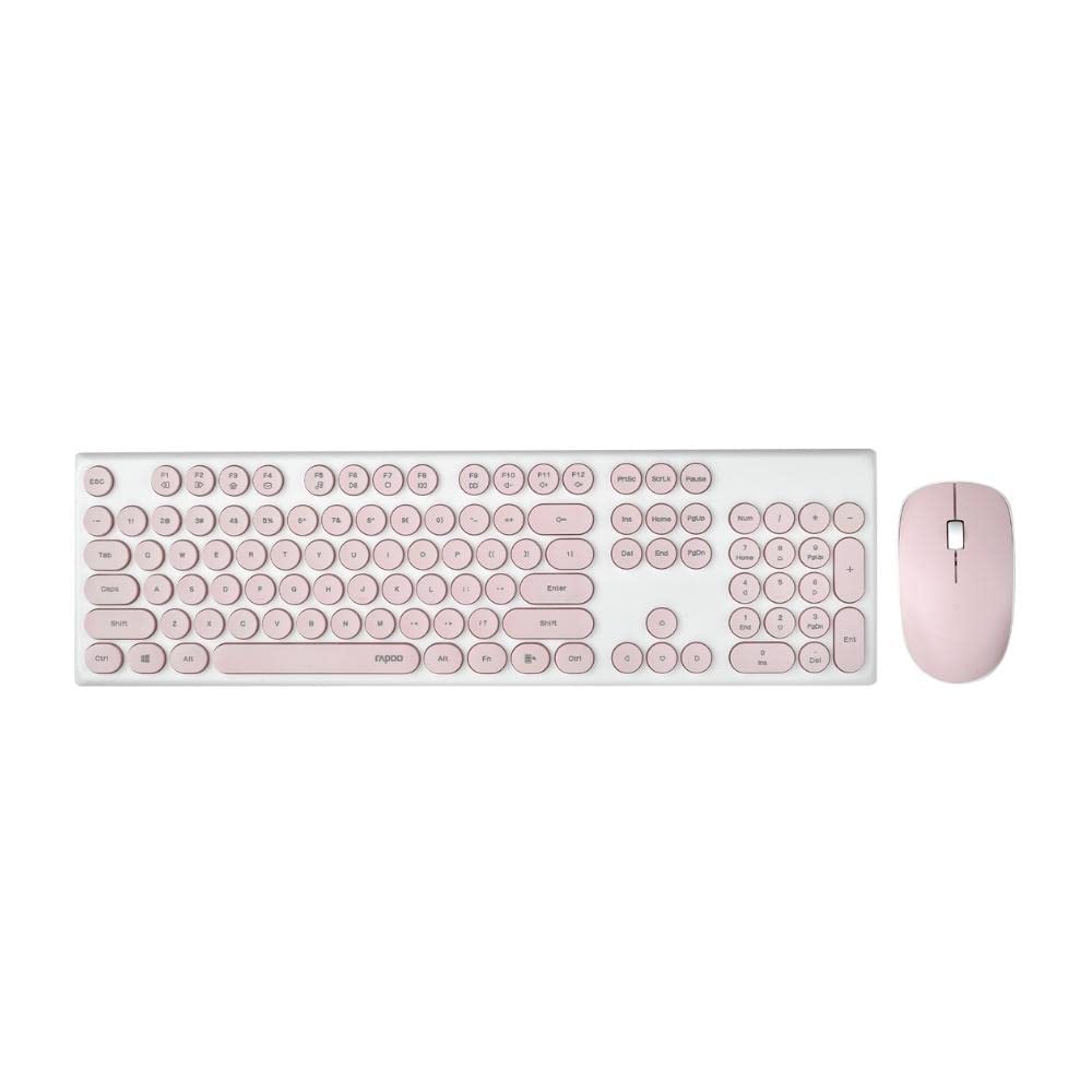 RAPOO X260 Keyboard and Mouse Combo Wireless Standard Desktop Keyboard Compatible with Desktop, Laptop, Mac multimedia_keys Pink RAPOO X260 Keyboard and Mouse Combo Wireless Standard Desktop Keyboard Compatible with Desktop, Laptop, Mac multimedia_keys Pink