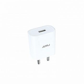 ARU AR-155 2Amp Fast Charger with Charge & Sync USB Cable (White)