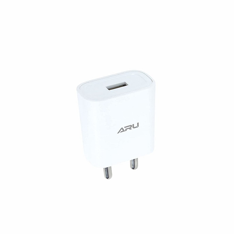 ARU AR-155 2Amp Fast Charger with Charge & Sync USB Cable (White)