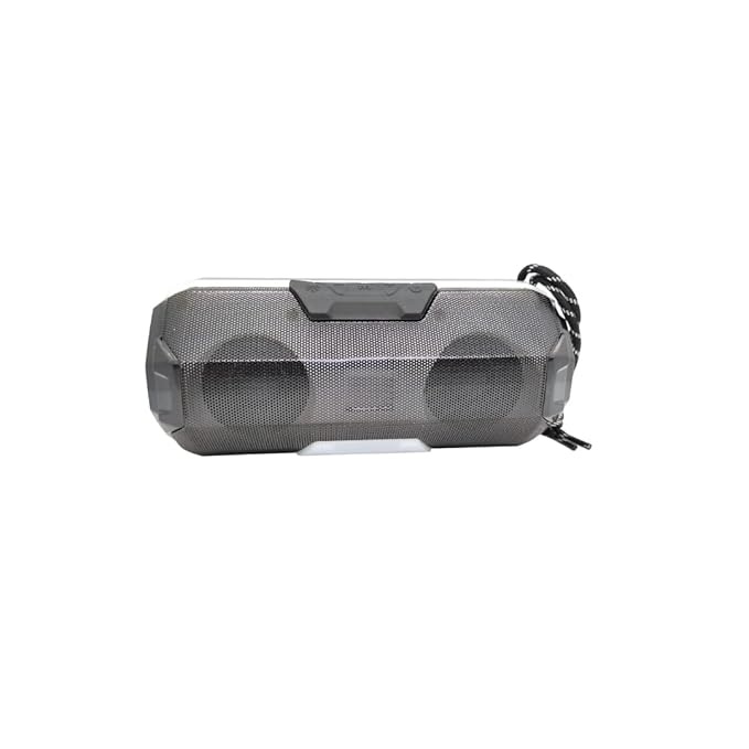 Octain A006 Bluetooth Speaker, Portable Stereo Speaker with HD Audio and Enhanced Bass,LED flickers Warm Yellow Lights BT4.2 - Silver