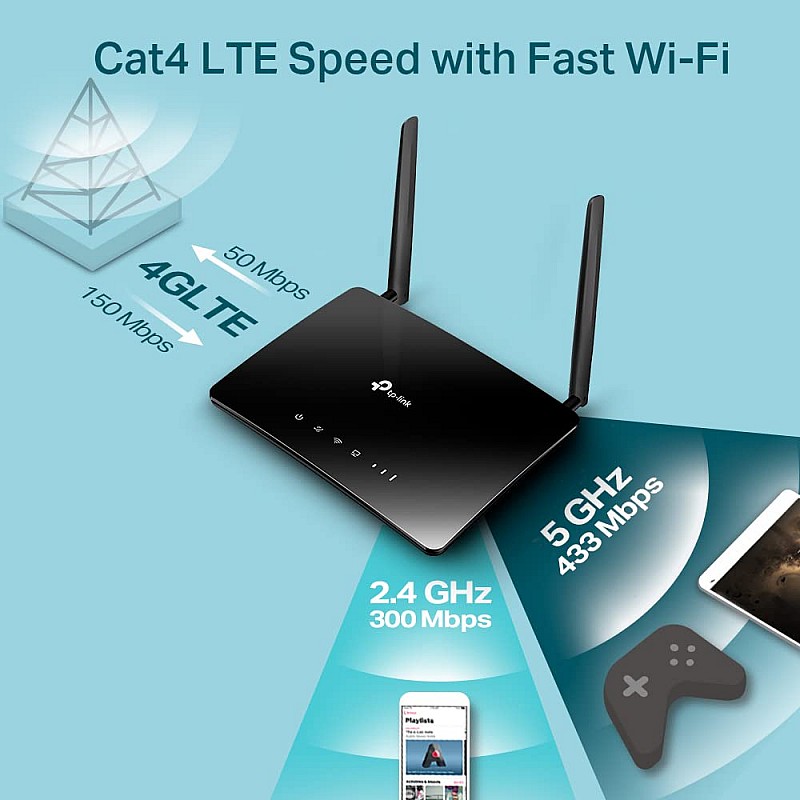 TP-Link Archer MR200 AC750 750Mbps Dual Band 4G LTE Mobile Wi-Fi