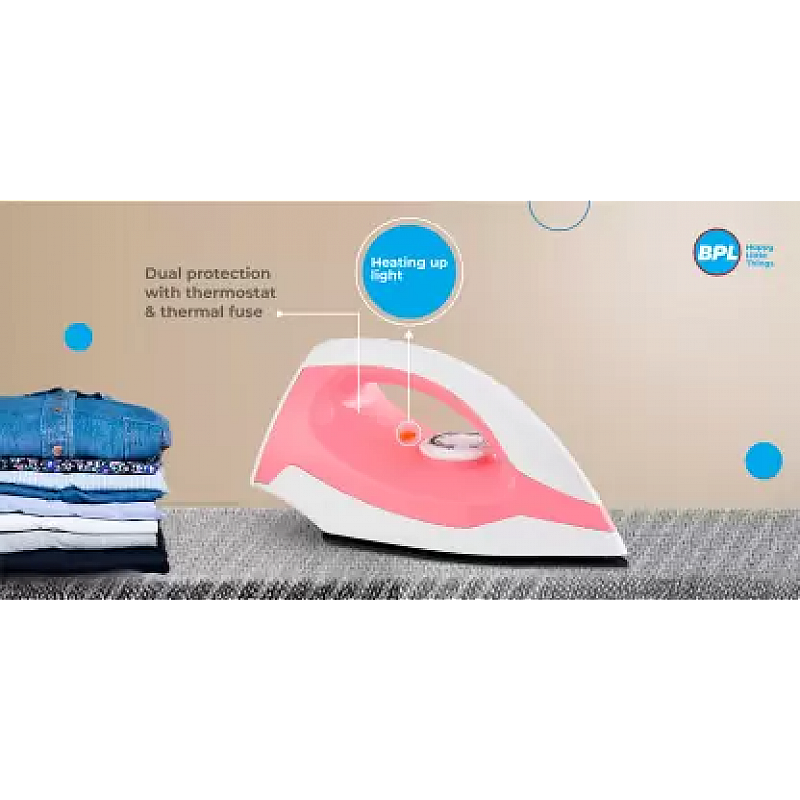 BPL BDIP11111 1100 W Dry Iron  (Pink, White)