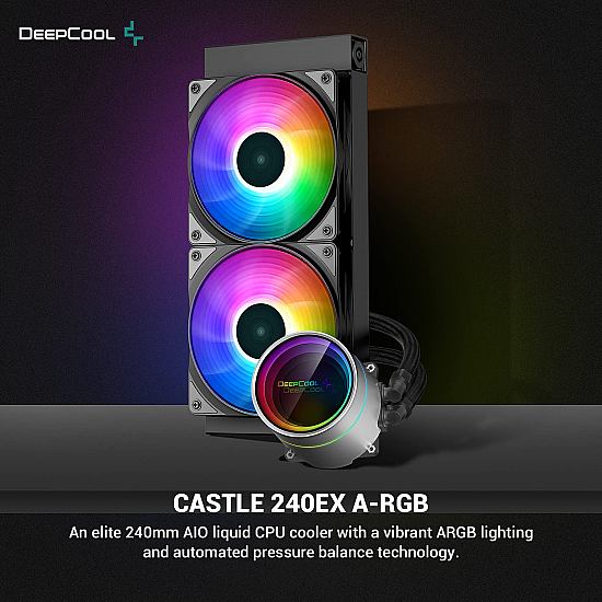 Deepcool Castle 240 EX ARGB Addressable RGB LED CPU Liquid Cooler