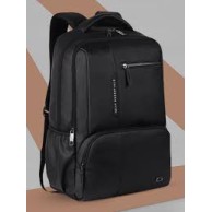 Large 31 L Laptop Backpack Vintage 2 Anti Theft Faux Leather  (Black)