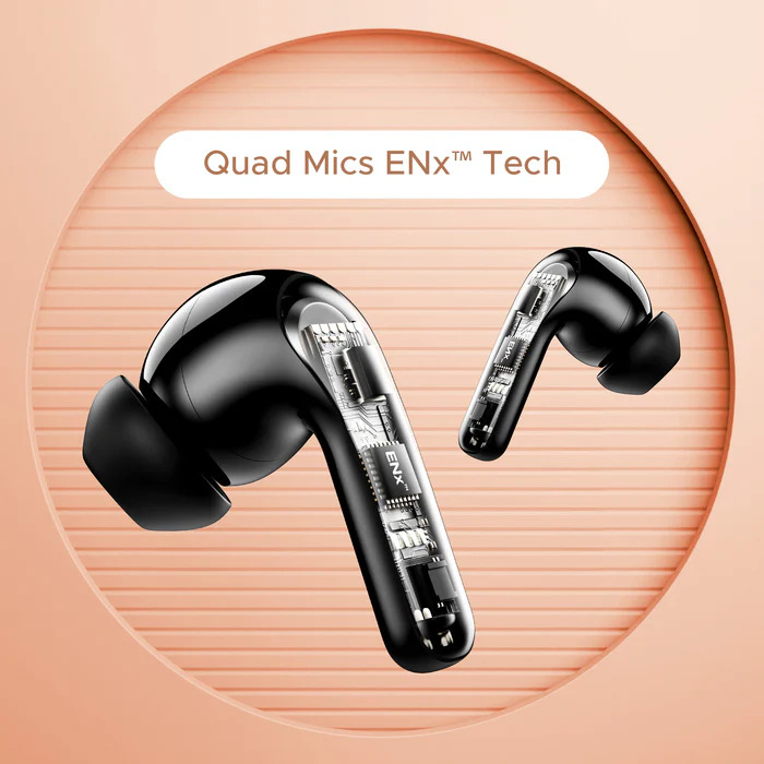 boAt Airdopes 155 40 hrs Playtime,In-Ear Detection,Quad Mics ENx Tech,ASAP Charge Bluetooth Headset (Active Black, True Wireless)