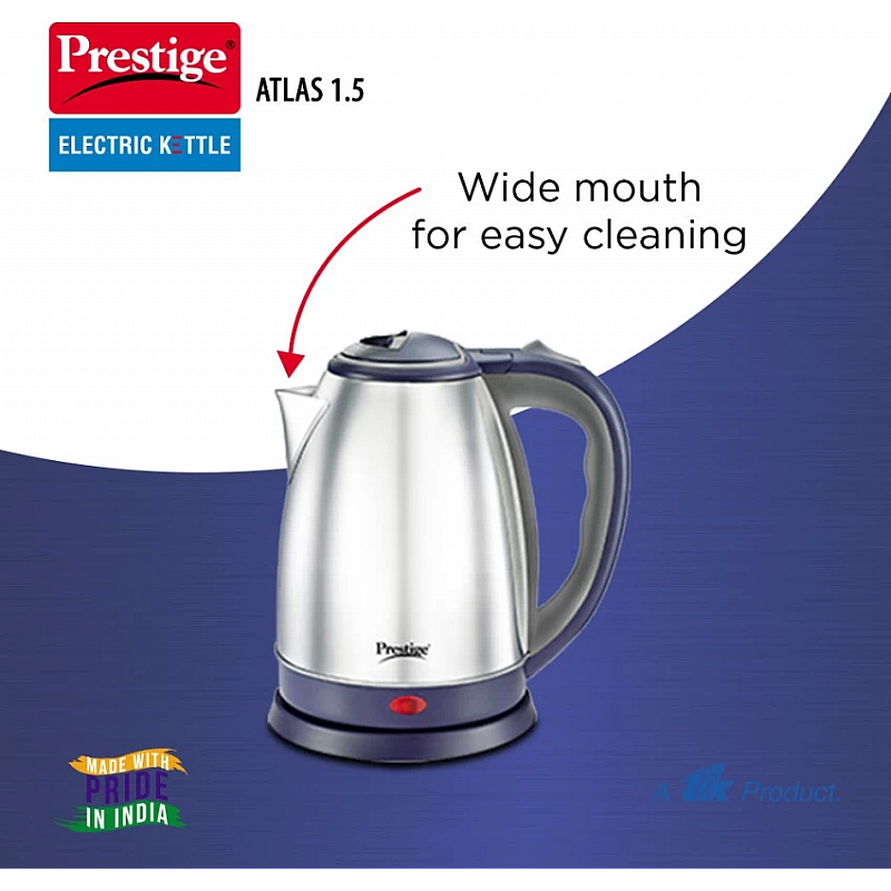 Prestige Atlas Electric Kettle  (1.5L, Blue, Silver)