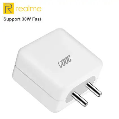 Realme Charger 30W Vooc Fast Charging with Type-C Cable for Realme Mobiles Realme Charger 30W Vooc Fast Charging with Type-C Cable for Realme Mobiles
