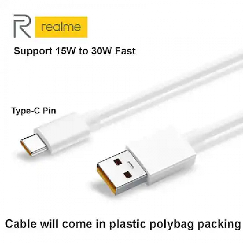 Realme Charger 30W Vooc Fast Charging with Type-C Cable for Realme Mobiles