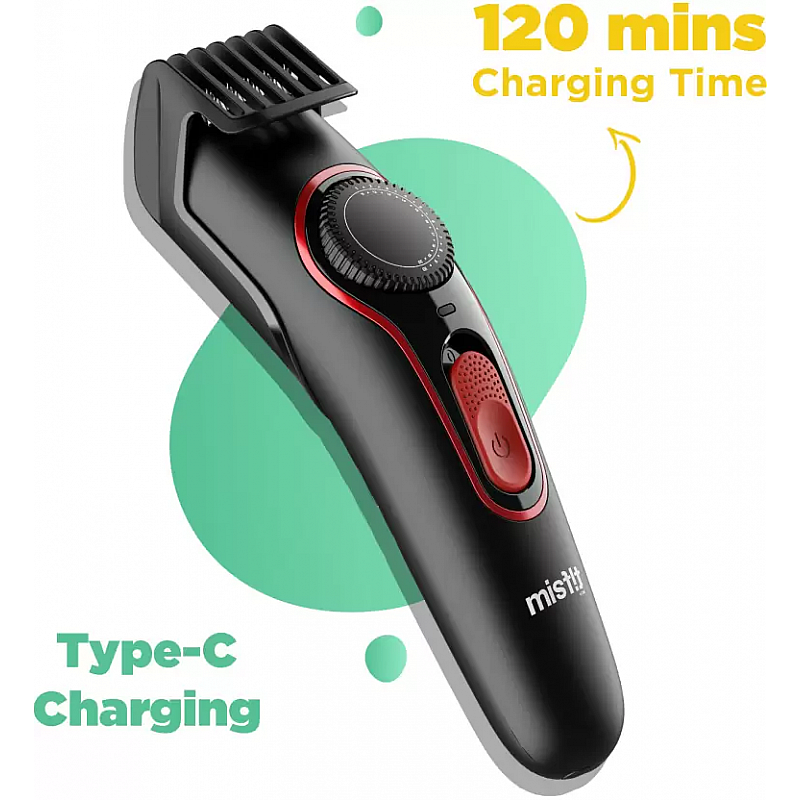 Misfit Groom 300 Trimmer 120 min Runtime 20 Length Settings  (Red)