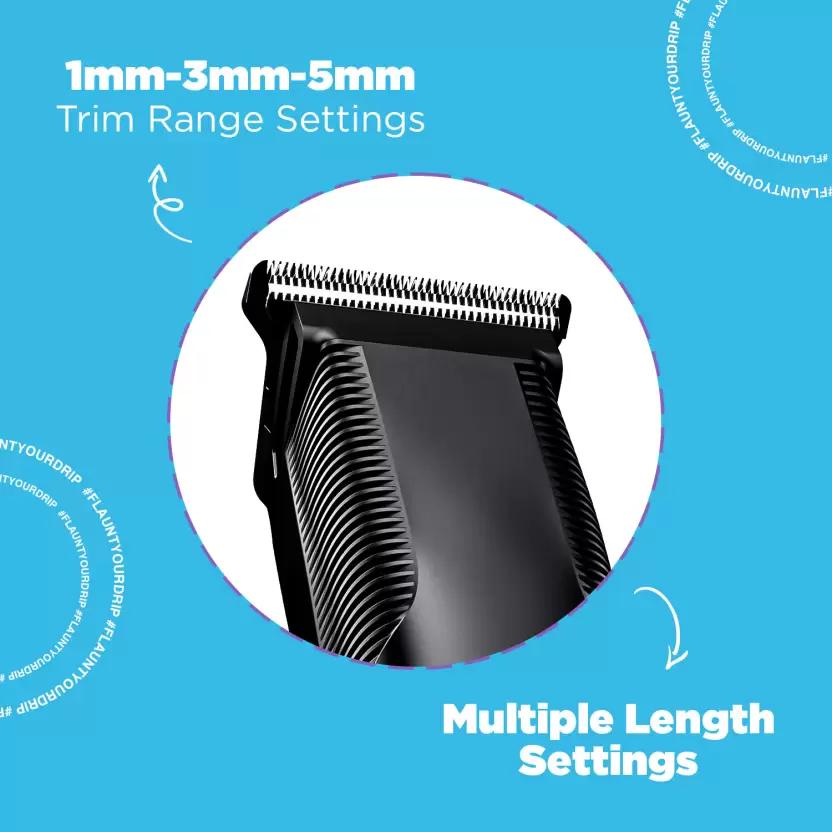 Misfit Groom 100 Trimmer 120 min Runtime 5 Length Settings (Black)