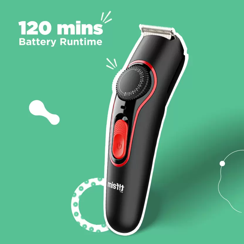 Misfit Groom 300 Trimmer 120 min Runtime 20 Length Settings (Red)