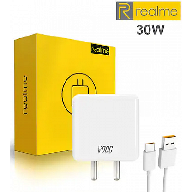 Realme Charger 30W Vooc Fast Charging with Type-C Cable for Realme Mobiles