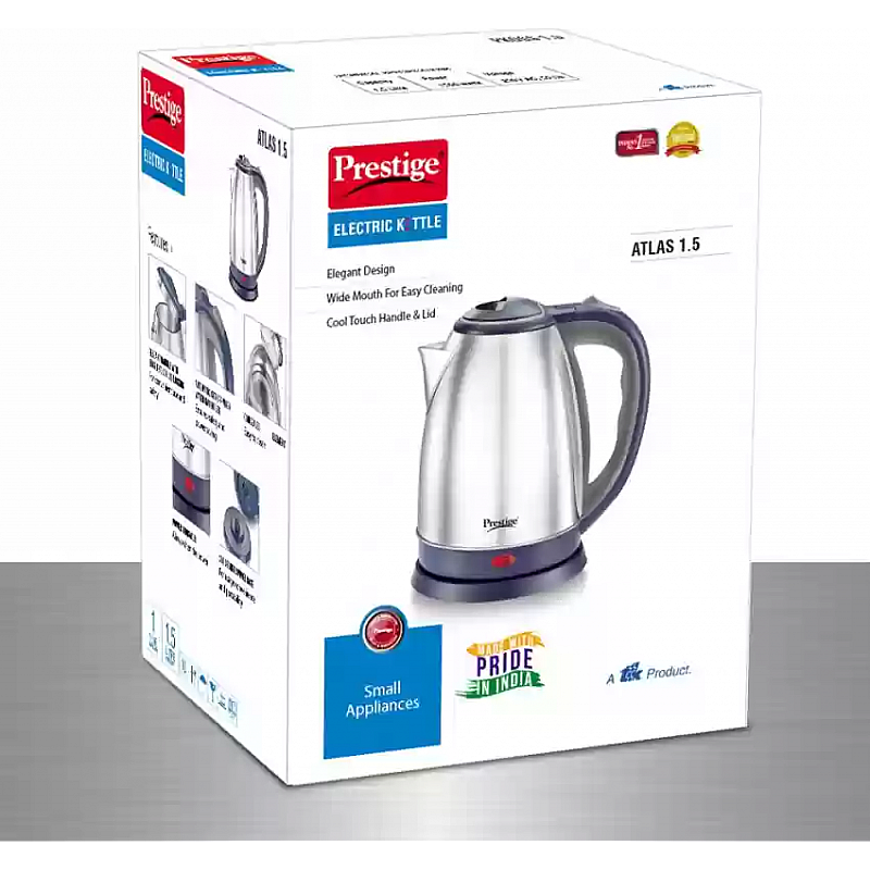 Prestige Atlas Electric Kettle  (1.5L, Blue, Silver)