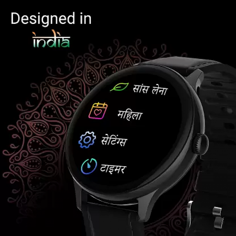 CrossBeats ORBIT PRIZM Super Retina 1.3" AMOLED Display, Hindi Language, 200+ Watch Faces Smartwatch Black