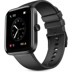 Mivi Model E with 1.69" Display, 7-Day Battery Life , Spo2, Heart Rate Monitor. Smartwatch Black