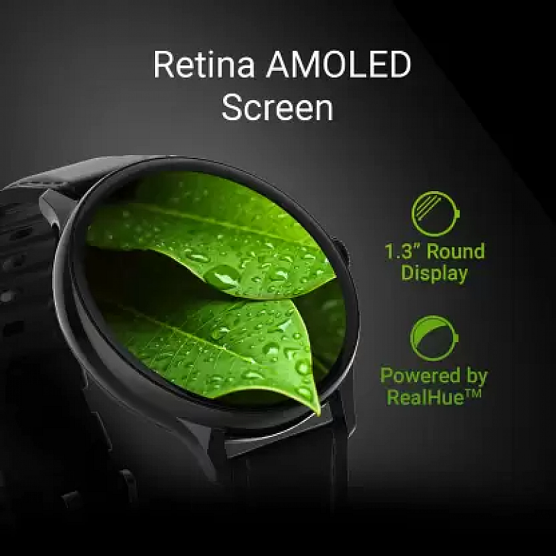 CrossBeats ORBIT PRIZM Super Retina 1.3" AMOLED Display, Hindi Language, 200+ Watch Faces Smartwatch Black