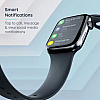 Pebble Frost 1.87'' BT Calling with 2.5D Curved HD Display, AI Voice Assisst Smartwatch Black