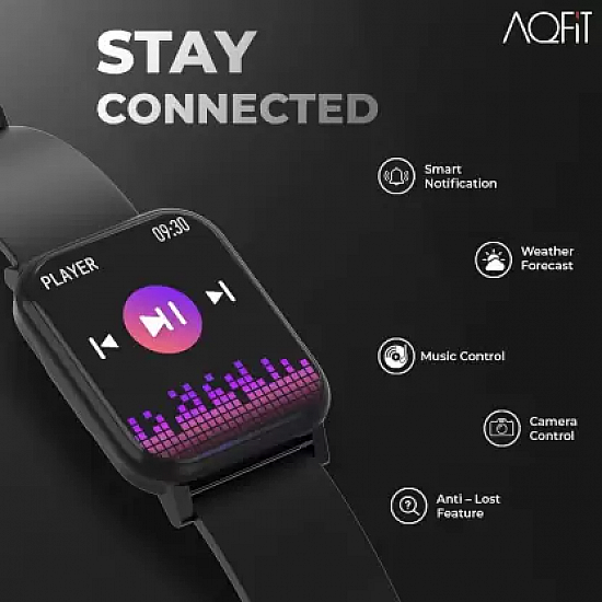 AQFIT W5 Edge 1.7 inch Smartwatch Black