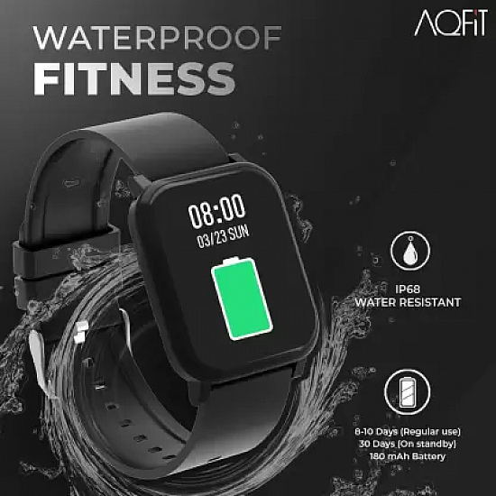 AQFIT W5 Edge 1.7 inch Smartwatch Black