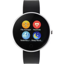 Metronaut X9 Round Dial Smartwatch with Heart Rate Sensor and Pedometer (Black) 