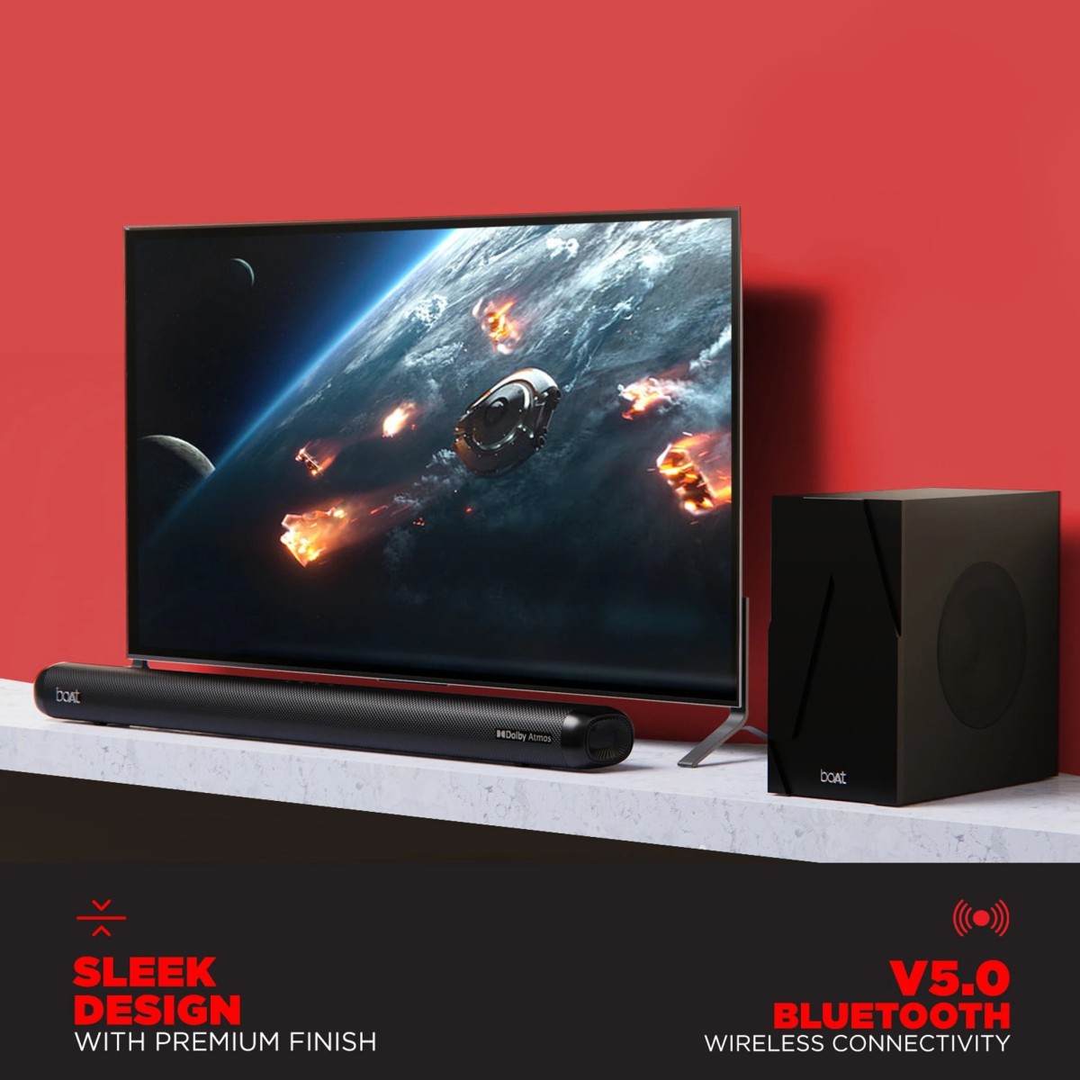 boAt Aavante Bar 4000DA with Dolby Atmos 3D 200 W Bluetooth Soundbar (Premium Black, 2.1 Channel)