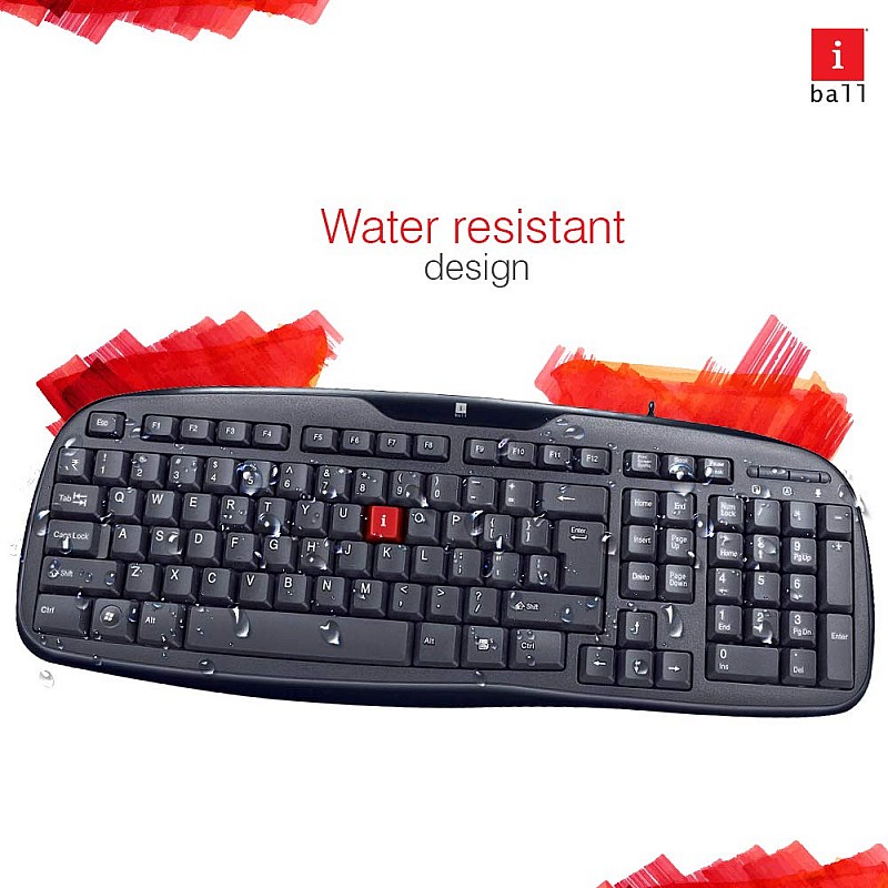 iBall Wintop Soft Key Keyboard and Mouse Combo with Water Resistant Design, Black-