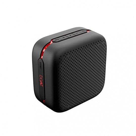 boAt Stone Cuboid with 5W RMS, Upto 5.5 Hours Playback, Multiple Connectivity, FM, IPX5 Rating and Voice Assistant (Black)