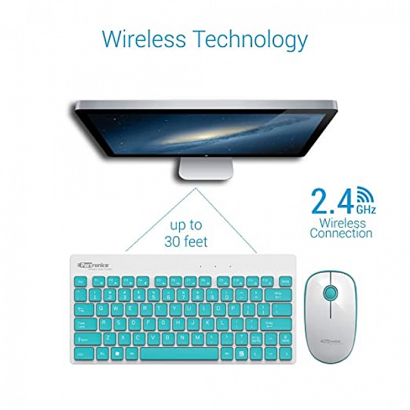 Portronics Key2-A Combo of Multimedia Wireless Keyboard  and Mouse, Compact Light-Weight for PCs White