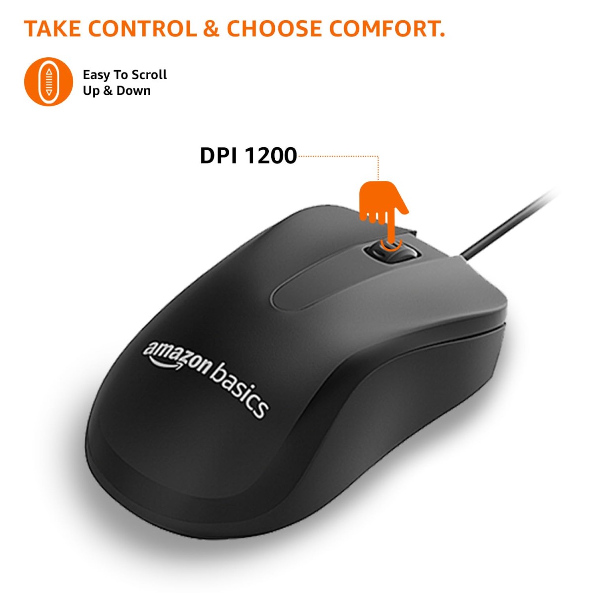 AmazonBasics Amazon Basics Wired Keyboard and Mouse Combo l 1200 DPI l for Windows, Mac OS Computer AB-KM01-CT