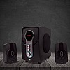 iBall Hi-Basss 2.1 Speaker Built-in FM Radio and Multiple Equalizers with LED Display and Remote Control, Black